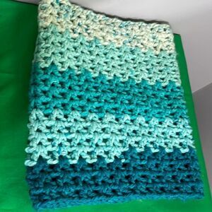 NEW Handmade crochet Cowl Neck Scarf chunky scarf shades of blue